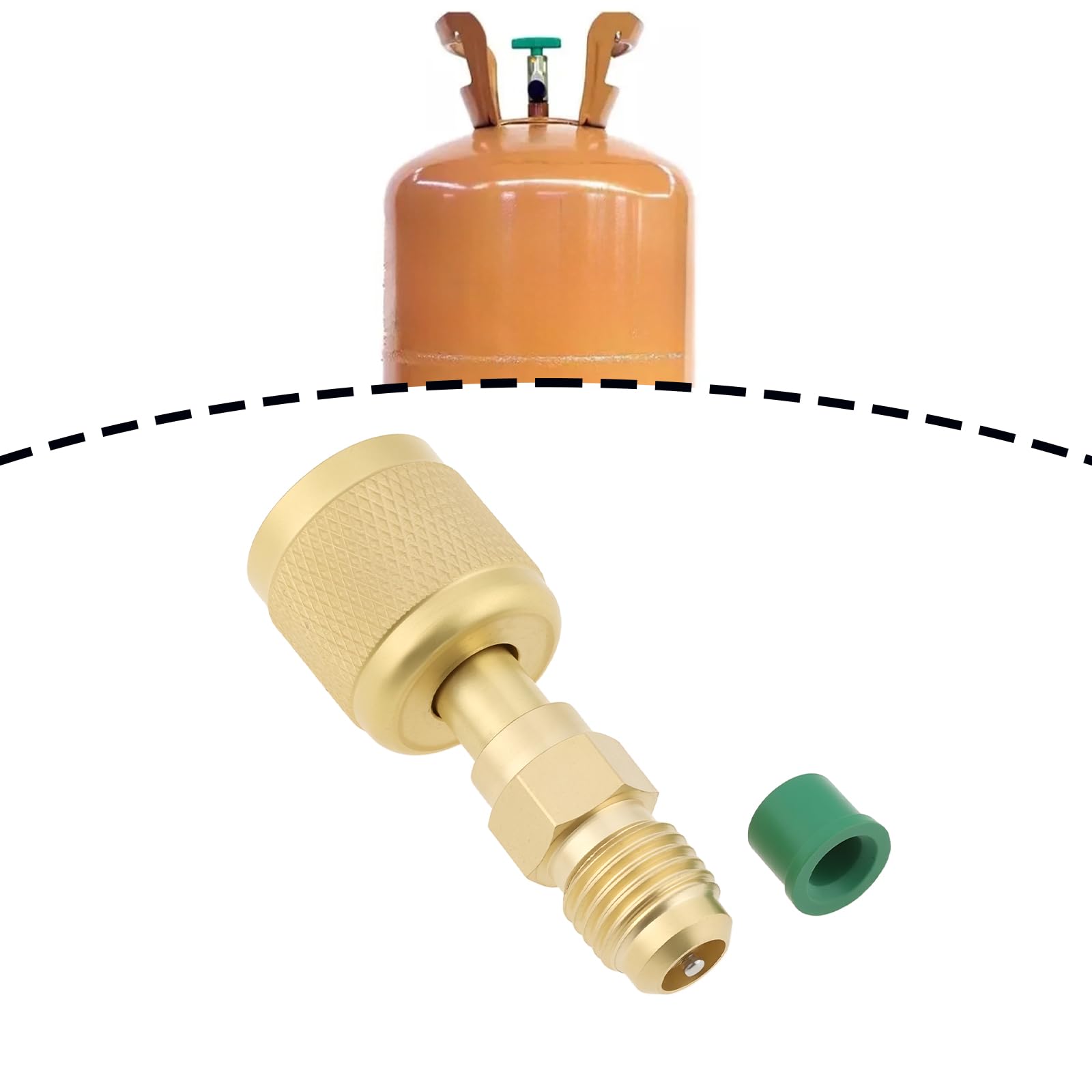 ECSiNG 2 Stück HVAC 1/4" Innengewinde Linksgewinde auf 1/4" Außengewinde Adapter Kompatibel mit A2L R454B/R32 Tanks