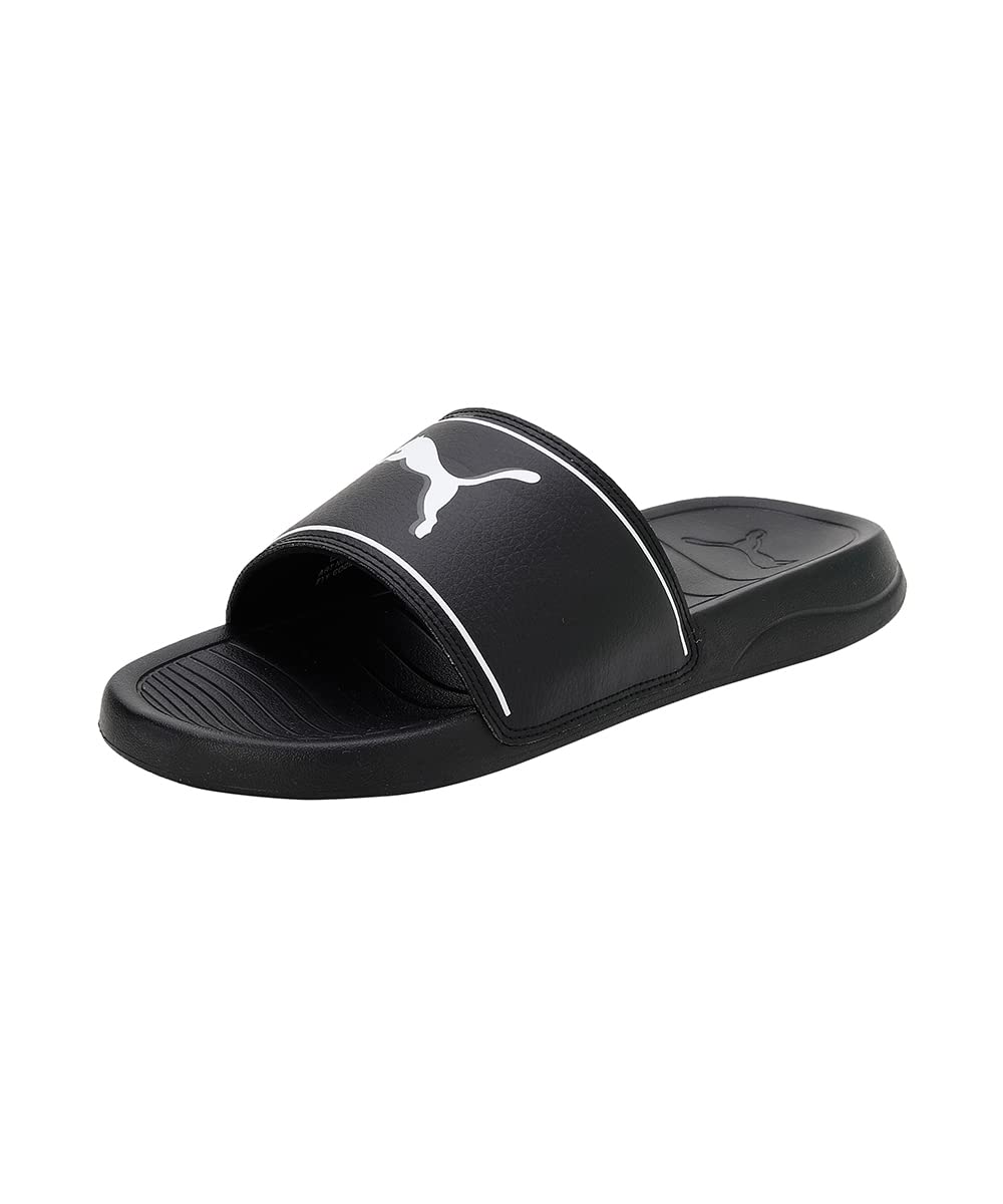 PUMA Unisex Marine Slide Black Black-White-CASTLEROCK