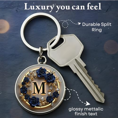 Image of magical gifts MG | Premium Alphabet & Initial Metal Keychain for Bags & Keys | Double-Sided | Personalized Initial Charm Keyring | Heavy-Duty Metal | Perfect for Gifting & Daily Use