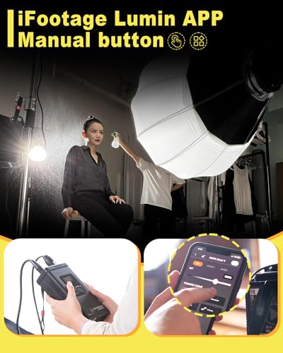 Image of IFOOTAGE SL 320DN Video Light,320W COB LED Light for Studio,Like Daylight,8 Lighting Effects,CRI 98,TLCI 99,56000Lux @1M,Bluetooth App /Button Control,AC Power Adapter,TM-30 Rf97 Rg100