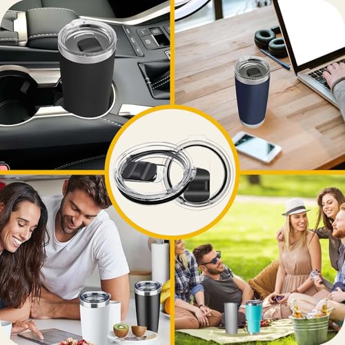 20 oz Tumbler Lid for Yeti, 2-Pack Magnetic Replacement Lids for YETI 20 oz Tumbler, 10/24 oz Mug, 10 oz Lowball - Spill Proof Cup Lids Covers with Magnetic Slider Switch, BPA Free - image 8