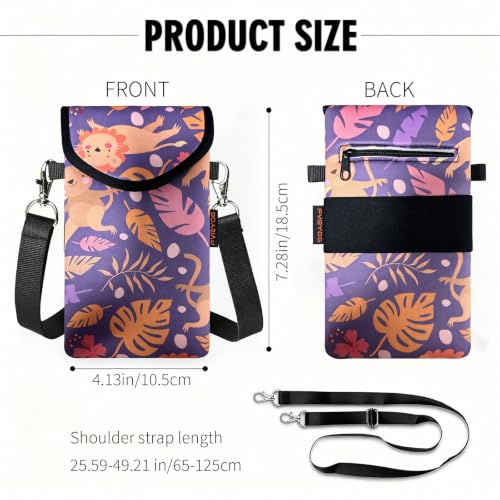 Image of Neoprene Phone Sleeve Pouch Case Bag for Men Women w /Crossbody Strap /Neck Lanyard for iPhone 17 /16 /15 /14 Pro Max, Samsung S25,Pixel 10