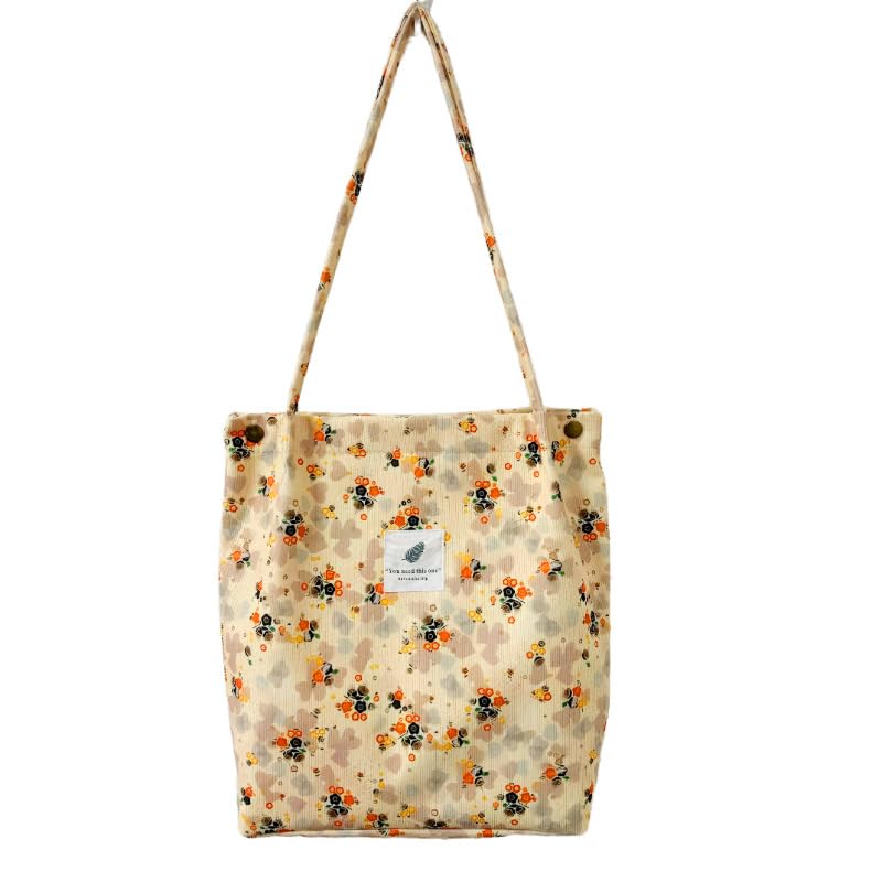 Bolsa Tote de pana para mujer con bolsillo interior miniatura 1
