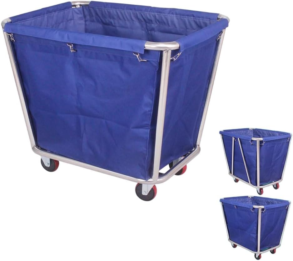 Commercial Laundry Cart Replacement Liner Bags, 400L Waterproof Removable Oxford Cloth Washable Liners for Rolling Basket Hamper (Brown)