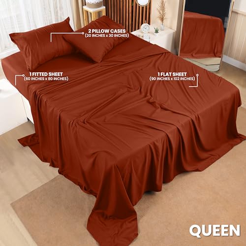 image for Utopia Bedding Queen Bed Sheets Set - 4 Piece Bedding - Brushed Microf
