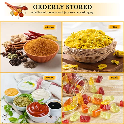 Porcelain Condiment Jar Spice Container With Bamboo Lids & Tray, Ceramic Serving Spoon, Set Of 3, White, 170Ml(5.8 Oz), Perfect Spice Storage For Home, Kitchen #TOP6