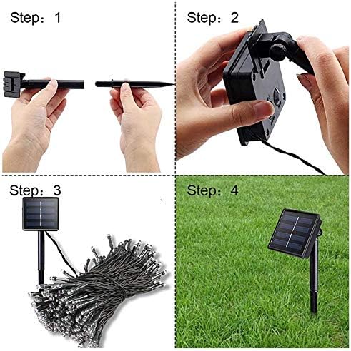 Miniatura 3 de E-Simpo Cadena de luces LED solares de copo de nieve impermeable de 16 pies para exteriores, para jardín, patio, Navidad, valla, decoraciones de