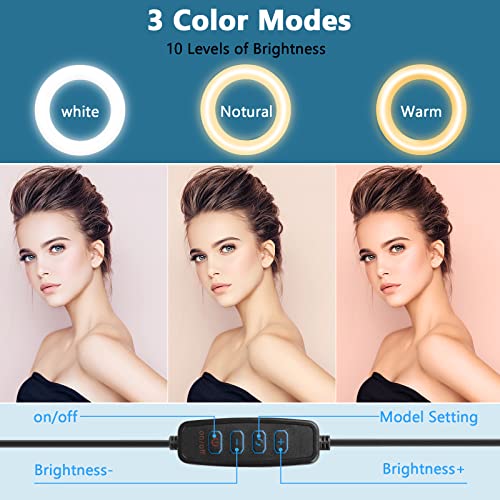 Overhead Phone Mount With Ring Light, Chromlives Overhead Tripod Phone Holder Mount For Video Recording, Flexible Articulating Arm Overhead Phone Stand Top Down Camera Mount With Light #TOP3