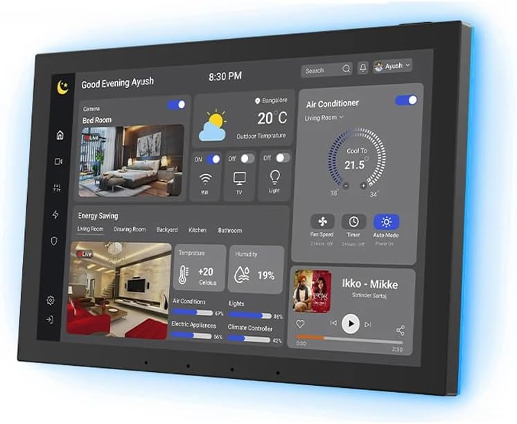 10.1 inch Android 14 POE Tablet Smart Home Control Panel, Black,4G RAM
