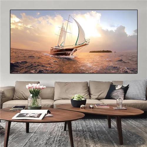 Bateau toile affiches paysage marin 60x120cm sans cadre pour mur