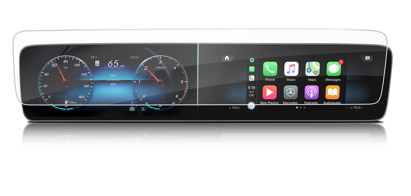 Screen Protector Compatible With 2021 2022 Mecerdes Benz E/GLE/GLS/G/GLS Maybach, Tempered Glass Ant