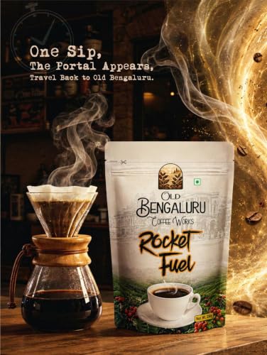 Old Bengaluru Coffee Works Rocket Fuel Medium Roast 100% Robusta Coffee | Medium roast 100% Robusta ground coffee with a rich roasted aroma and bold flavour, ideal for everyday brewing and serving. - Image 7