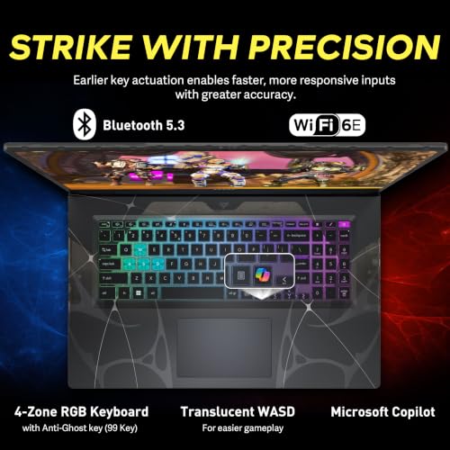 Image of msi Cyborg 17 17.3 inch FHD 144Hz Gaming Laptop, Intel Core 9-270H, NVIDIA GeForce RTX 5060, 32GB DDR5, 3TB Storage(2TB SSD+1TB Docking Station Set), Backlit Keyboard, WiFi 6E, Win 11, Translucent Black