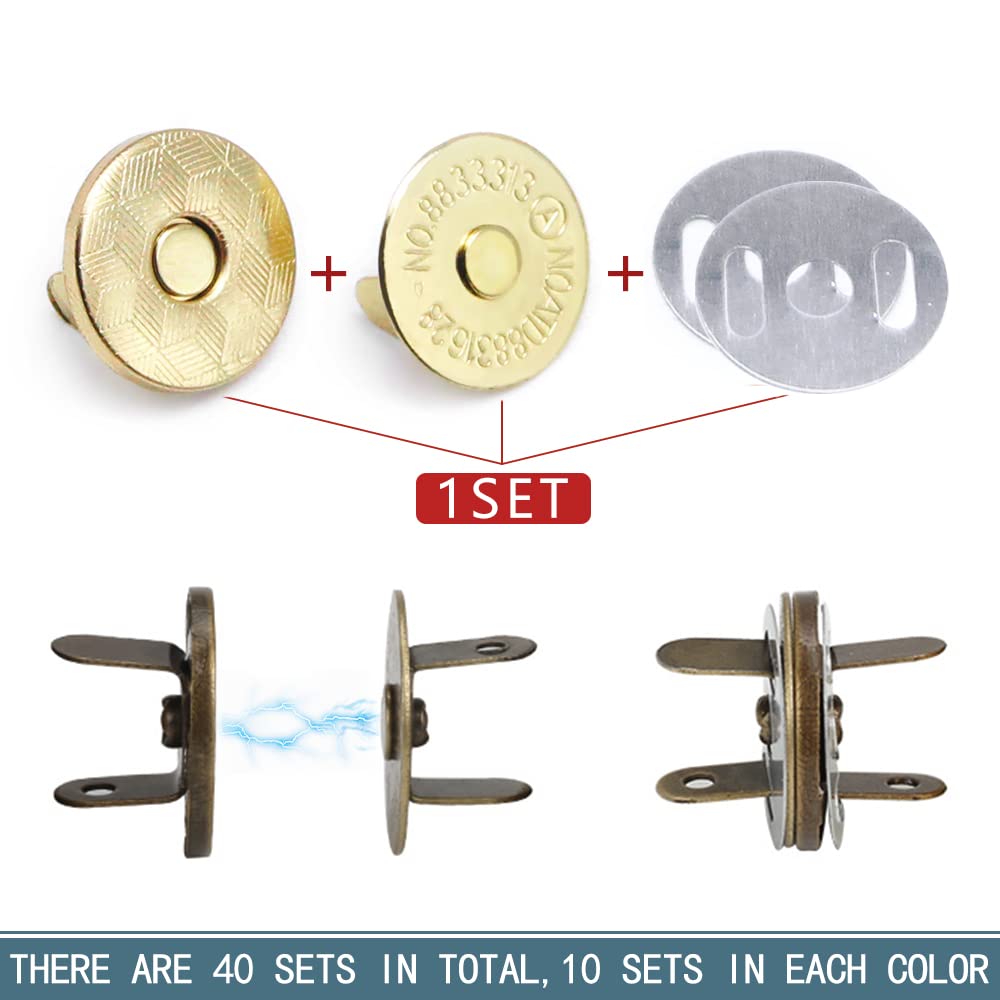 Magnetische Druckknöpfe 15 Mm, Silber – 20 Sets Für Geldbörse, Handtasche, Jacke & DIY