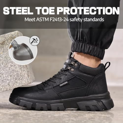 Image of Steel Toe Work Shoes for Men, Lightweight Safety Shoes with Puncture Resistant Midsole, Comfortable Protective Work Shoes for Warehouse Factory Light Construction