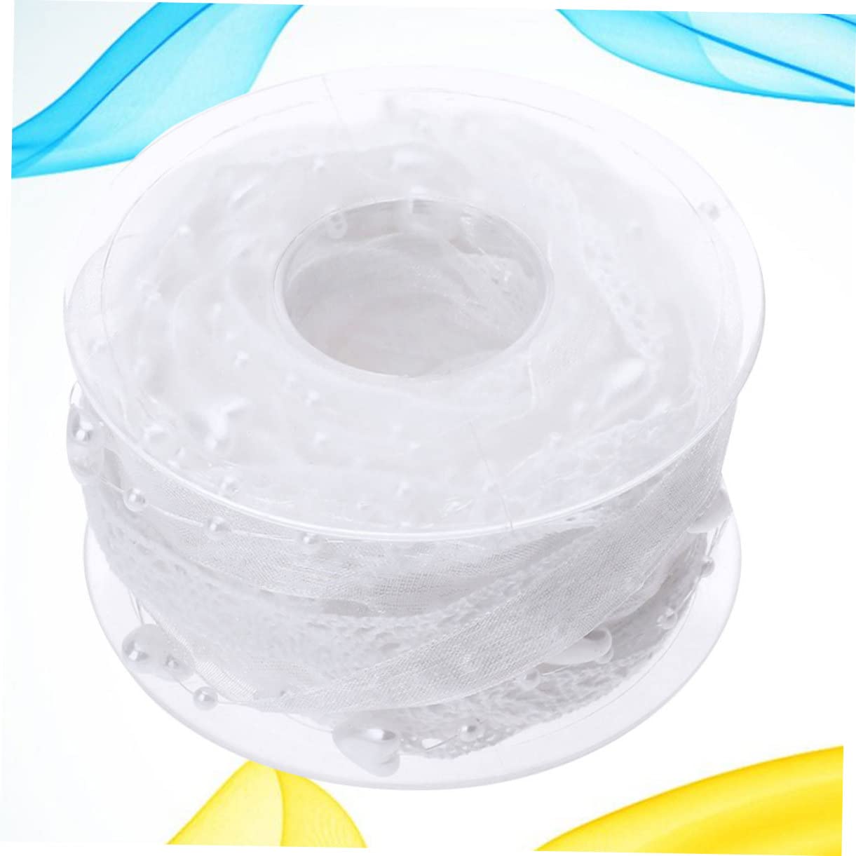 Abaodam 2 Cintas De Regalo Para Regalos Cinta De Regalo Con Purpurina Cinta De Encaje De Organza Adornos Cintas De Globos Costura De Cintas De Boda Cinta De Encaje Blanco Cinturón