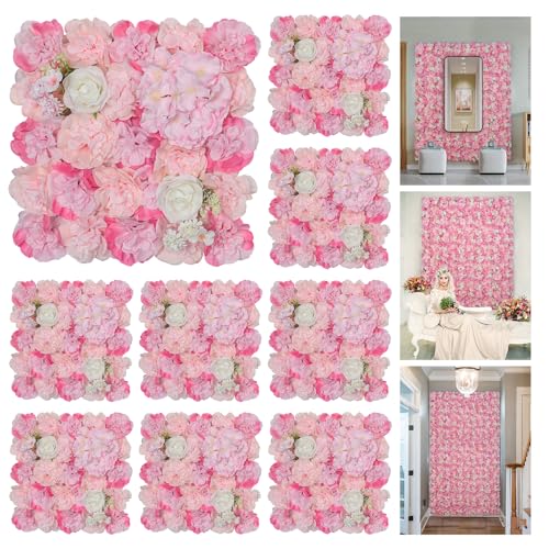 QinmiGarden Flower Wall Backdrop 9pcs 16.5x16.5...