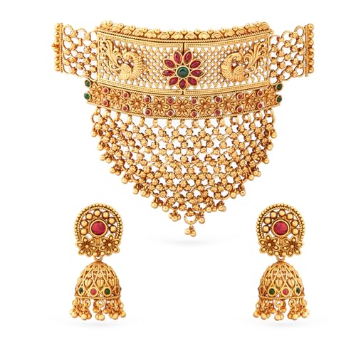 Rubans Gold Plated Bridal Necklace Earrings Jewellery Set