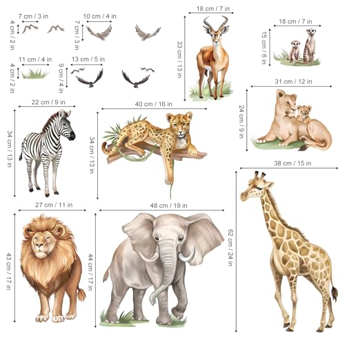 Vinilos decorativos grandes de animales safari miniatura 4