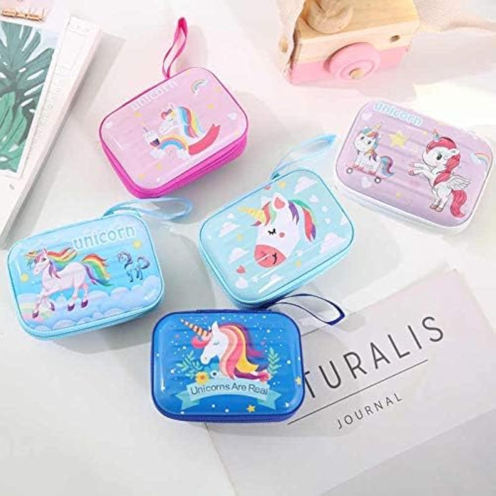 Unicorn Coin Purse, Mini Zipper Wallet Case with Handle