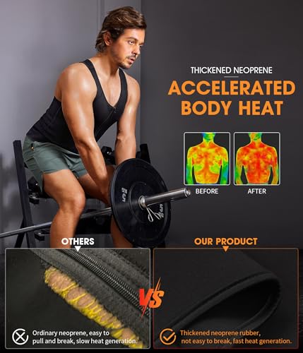 BRABIC Men Sauna Sweat Vest Tank Top Shirt for Weight Loss Waist Trainer Workout4