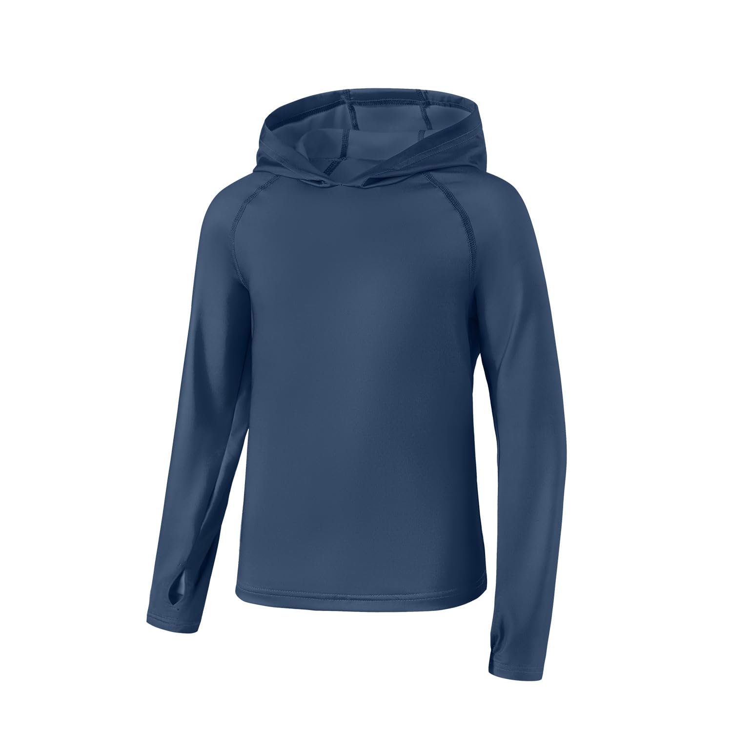 BesserBay Unisex Kinder UV Shirt Langarm mit Kapuze Schwimmshirt mit Daumenloch UPF50+ Rashguard Badeshirt 120-160