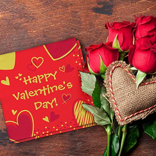 Gatherfun Valentine's Day Party Supplies Red Heart Love Disposable Paper Plates Napkins For Valentine's Day, Engagements, Anniversary, Birthday Party Serve 50 #TOP5