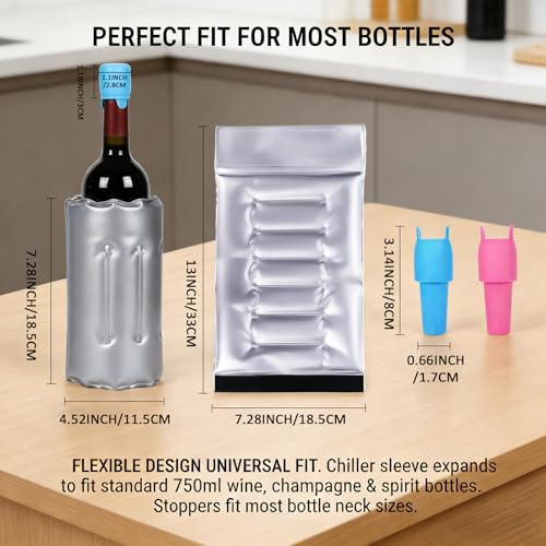Eisweinhülse, Eisweinbeutel, Weinkühler, Weinkühler, Kühlschrank, Weinflaschenkühler für Rot-Weiß-Champagner oder Sekt. Gel-Kühlhalter Freistehender Träger Chilling