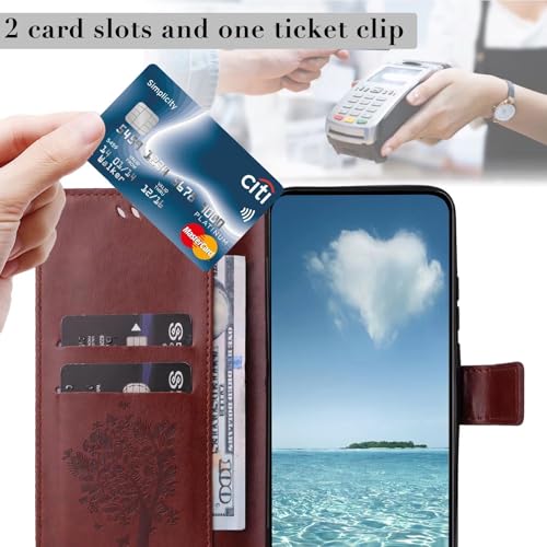 Coque Huawei Nova 12S 4G étui de téléphone portefeuille marron - 4
