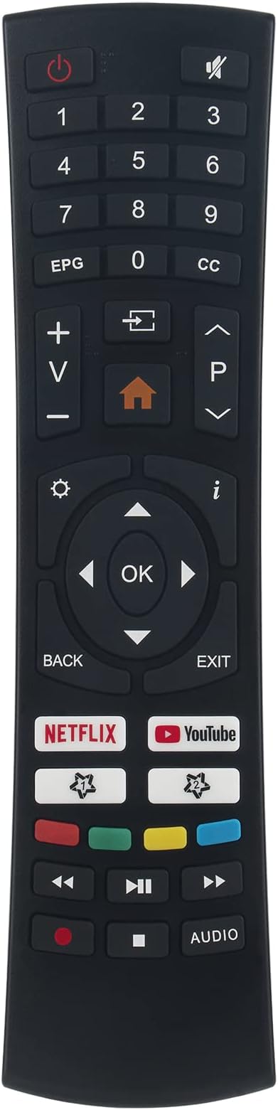 PERFASCIN Replacement Remote Control fit for SANSUI Smart LED TV ES32S1N S32P28N S40P28FN Also Works for Caixun TV EC32S2N & fit for Bolva 50MVT20