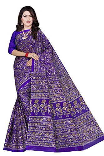 Image of TAMAIRA FASHION Mulmul Pure Cotton Saree For Woman Kalamkari Printed|Office Wear Daily Wear Sarees For Women Without Blouse Piece (Available in 9 Colours)