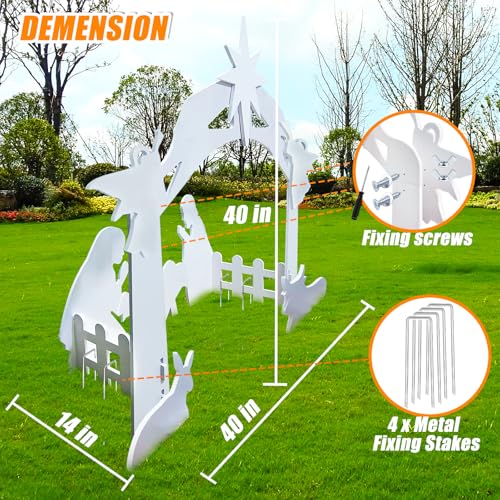 Nativity Set Outdoor Christmas Decorations, Nativity Scene Large Weatherproof, 40in Manger Scene Christmas Yard Decorations for Front, Lawn and Church by SLEVIO TIMER - Image 3
