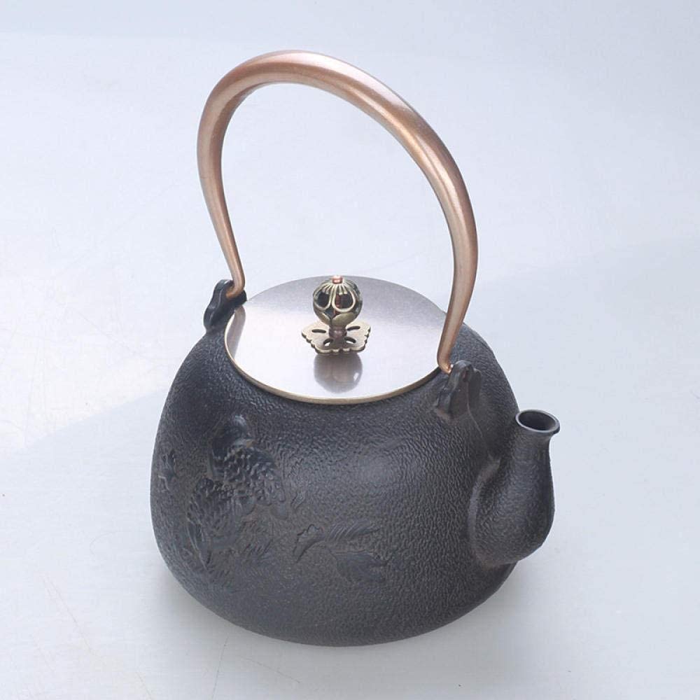 Tetera Tetera De Hierro Fundido De 1300ML, Tetera De Hierro Fundido, Tetera Gruesa, Cubierta De Tetera De Cobre Tetera Hierro Fundido