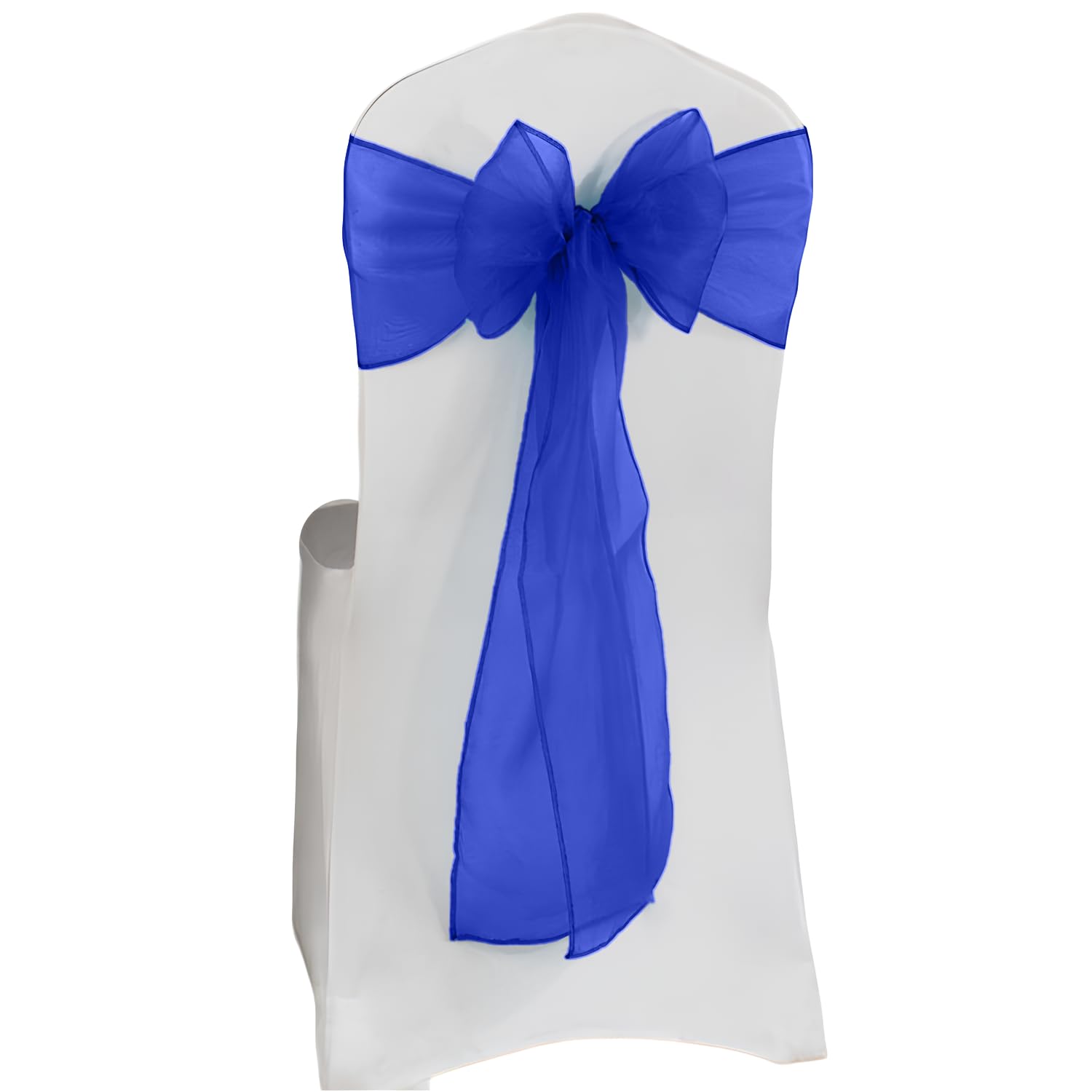 Linen Navy Blue Organza Chair Bows Chair Tie Sash Wider Sashes Fuller Bow Party Decoration (, 200 Pcs)