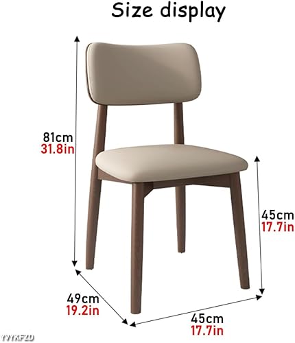 Miniatura 3 de YVYKFZD Solid Wood Dining Chairs, Kitchen Chairs Set with Curved Backrest, Leather Upholstered Dining Room Chair, Armless Living Room Chair, for