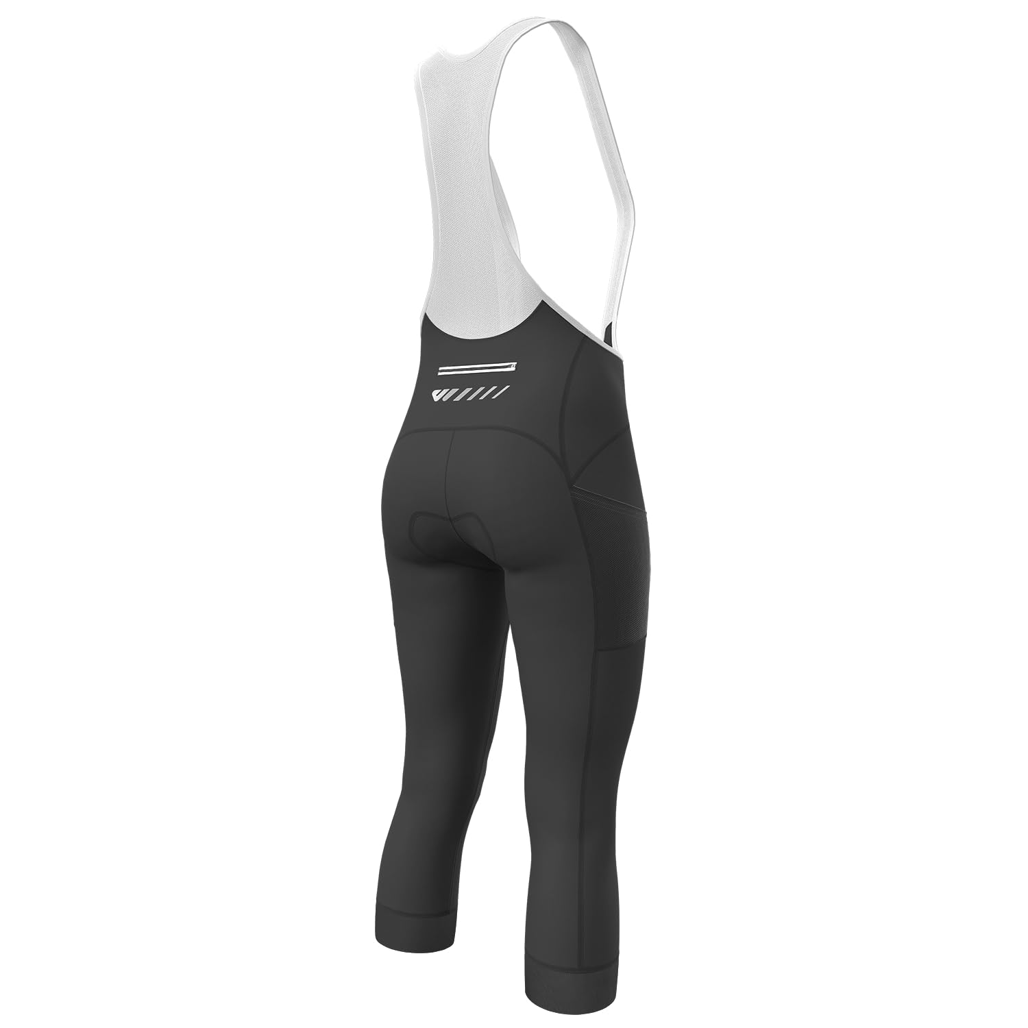 Lo.gas Pantaloni da Ciclismo Donna 3/4 Imbottiti–Salopette Elasticizzata con Tasche,Traspiranti e Vita Alta,Antiscivolo,per Uso Quotidiano e Tour