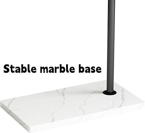 Miniatura 8 de Percheros de metal negro, perchero de pie con base pesada, moderno árbol de abrigo con barra transversal y 3 ganchos, percheros de entrada para