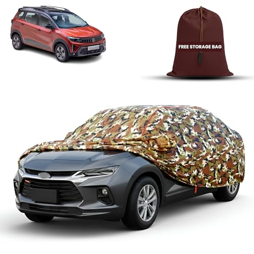 Image of MORNYRAY Car Cover for Renault Triber | Fully Waterproof Car Body Cover | with Mirror & Antenna Pocket | Dustproof, Windproof & Anti-Scratch Lining, Camouflage