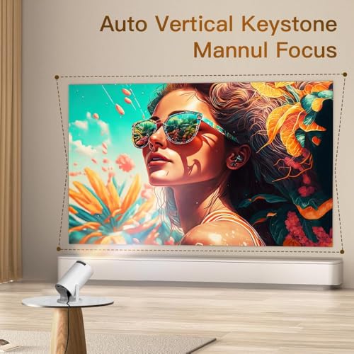 Image of BIGASUO Android TV: 270 Rotation Mini Projector with Bluetooth and WiFi 6, Auto Keystone Portable Projector 1080p 4K Compatible with HY300pro Projector for Phone /TV Stick /HDMI /PS5 /IOS (BGP28)