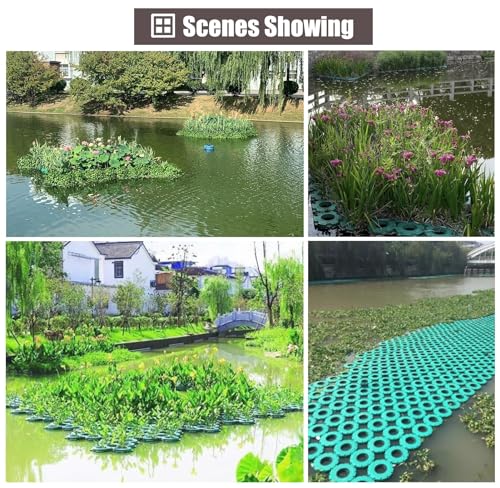 Cesto Galleggiante per Piante acquatiche per laghetto - Isola per Piante acquatiche, Kit per Piante da Giardino per laghetto di Koi e Pesci, Ideale per acquari