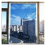 One Way Mirrored Window Roller Shade, One-Way See Through Pull Down Window Shade, No-Drilling Thermal Insulating Daytime Roller Blind for Home Office