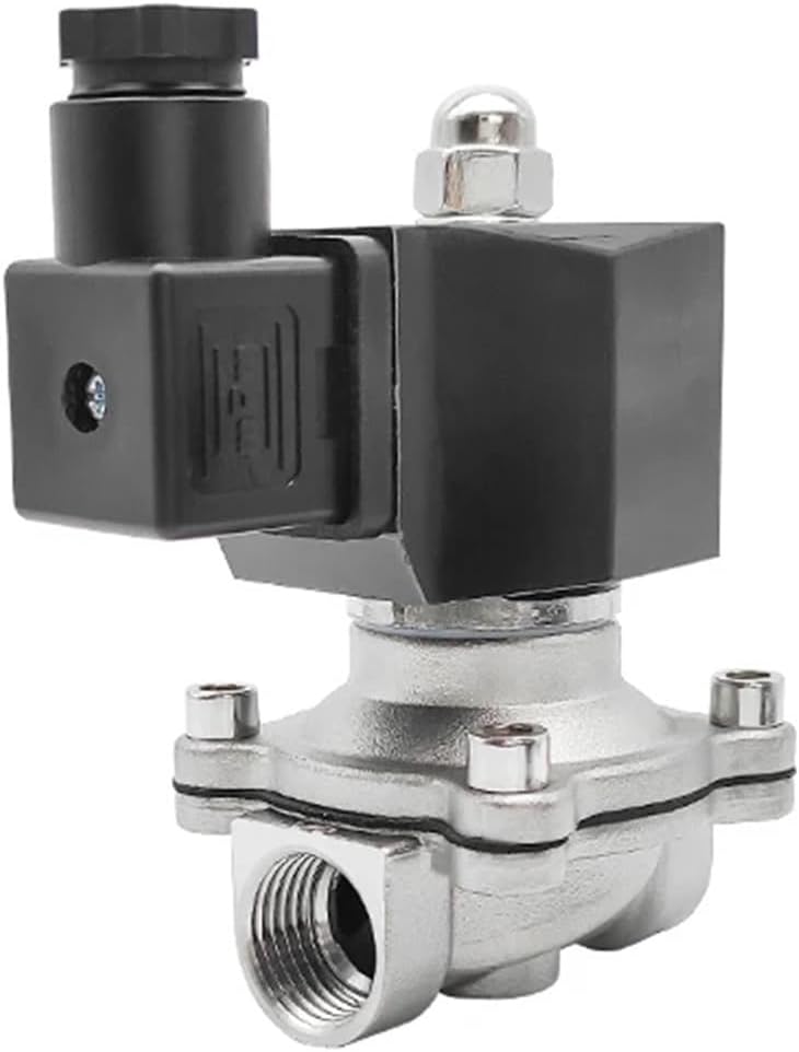 1/2 Inch Stainless Steel Solenoid Valve Normally Closed Solenoid Valve 24V 12V 220V 110V 1Pcs(G_220VAC_NBR-SEAL)