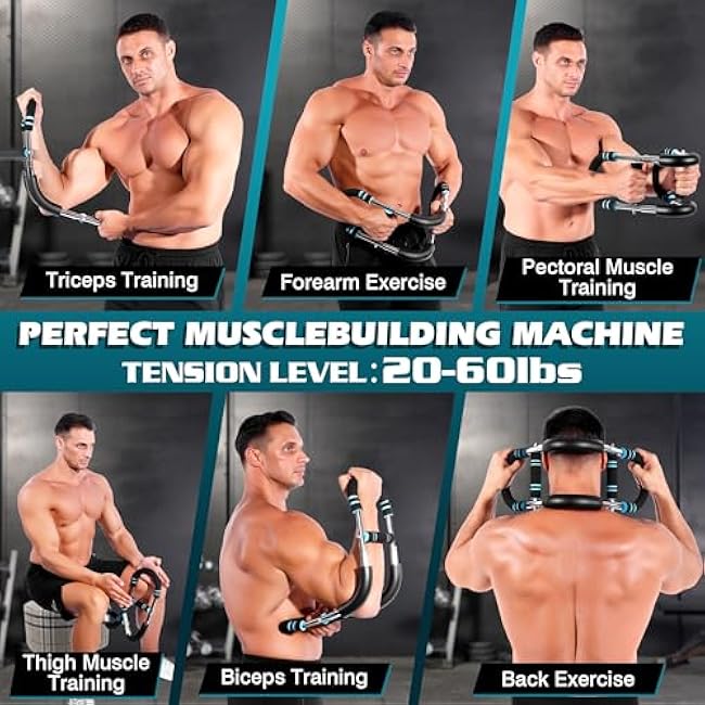 Twister Arm Trainer, Adjustable Chest Workout Equipment, Portable Detachable Chest Exerciser for Men & Women, Power Twister Bar, Home Gym Fitness Equipment