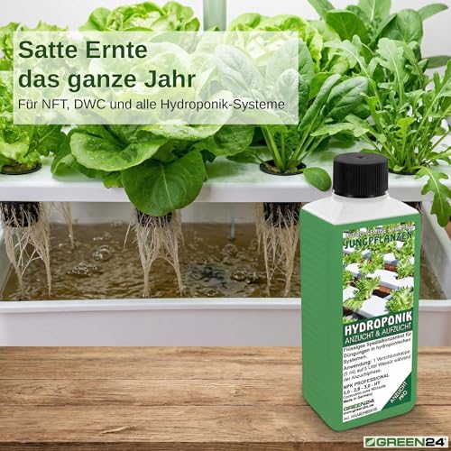Hydro-Anzucht Nährlösung NPK Voll-Dünger für Kräuter & Gemüse Jungpflanzen in Hydrokultur und Hydroponik Systemen, Home Gardening Dünger 250ml Nährstoffe als Konzentrat (Jungpflanzen Anzucht)