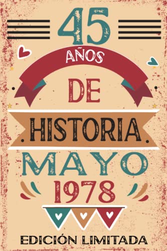 45 Años De Historia Mayo 1978: Libro de visitas, cuaderno, 110 páginas de felicitaciones, idea de regalo, regalo Para la esposa, novia, mujer, La madre