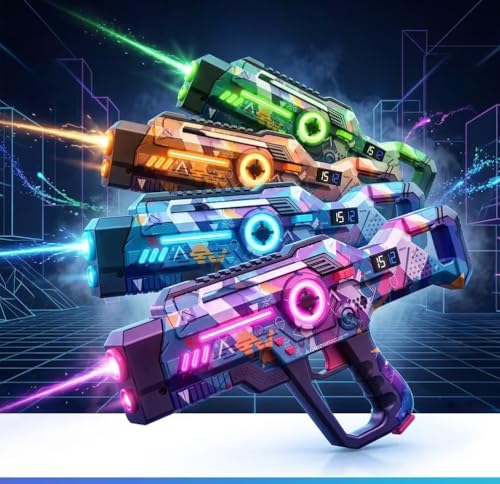 Rechargeable Laser Tag Guns Set of 4, Lazer Tag Game for Kids Teens & Adults, Boys & Girls Outdoor Teenage Group Activities, Cool Toys for Teenage Ages 8 9 10 11 12+