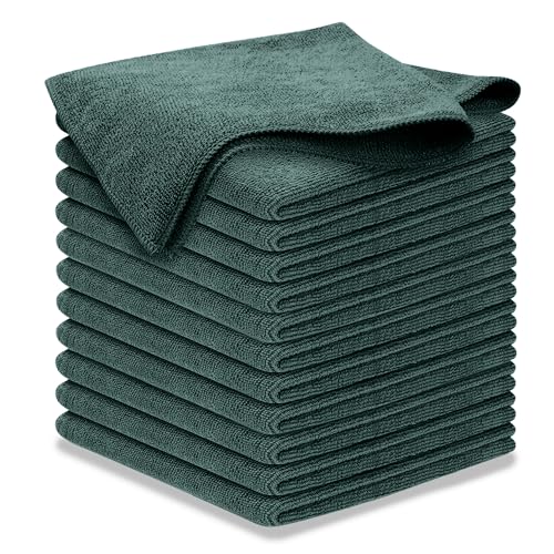 Image of USANOOKS Premium 300GSM Microfiber Cleaning Cloth - 12.5 inchx12.5 inch High Performance - 1200 Washes, Ultra Absorbent Microfiber Towels for Cars Undercarriage, Rims & Engine Bay Cleaning - Microfiber Cloth