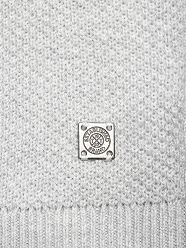 TOM TAILOR Hommes Troyer Pull en tricot 1030707, 14427 - Light Soft Grey Melange, XL - Image 5