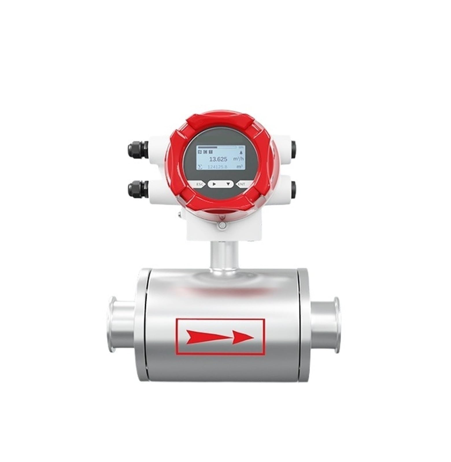 PXQCHAVLN Stainless Steel electromagnetic Flow Meter Liquid Water Measurement Integrated Electronic Digital Flange(DN25)