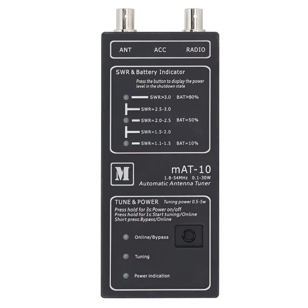 MAt-10 Sintonizador de Antena Automático 1.8-54MHz 0.1-30W para Radio FT-817/818 QRP